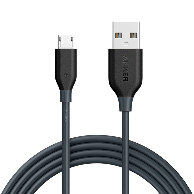 Cabo Anker Powerline Micro USB Android | 1,8 metros Cinza