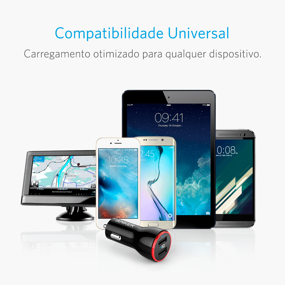 Carregador Veicular PowerDrive 2xUSB Anker Brasil Oficial Anker do